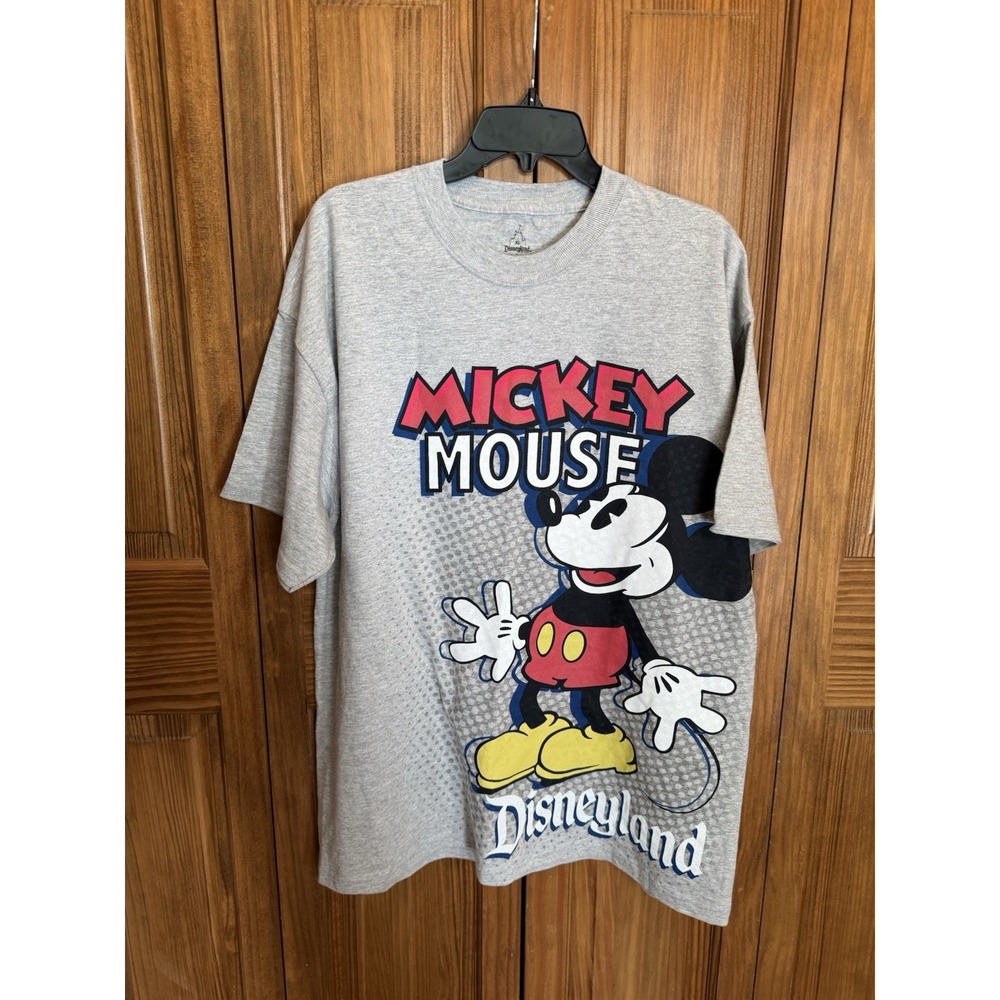 Disneyland Resort Mickey Mouse Gray Short Sleeve T-Shirt Vacation Retro Men's XL